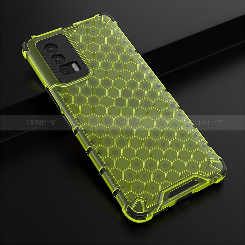 Custodia Silicone Trasparente Laterale 360 Gradi Cover AM1 per Vivo iQOO 7 India 5G Verde