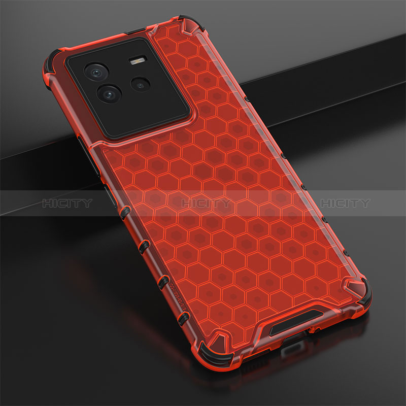 Custodia Silicone Trasparente Laterale 360 Gradi Cover AM1 per Vivo iQOO Neo6 5G Rosso