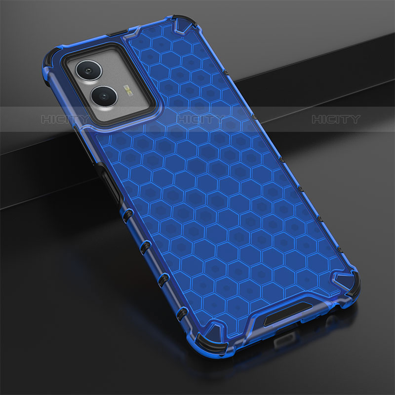 Custodia Silicone Trasparente Laterale 360 Gradi Cover AM1 per Vivo iQOO U5 5G Blu