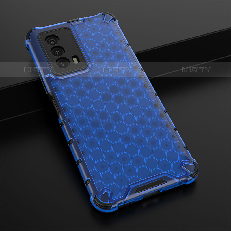 Custodia Silicone Trasparente Laterale 360 Gradi Cover AM1 per Vivo iQOO Z5 5G Blu