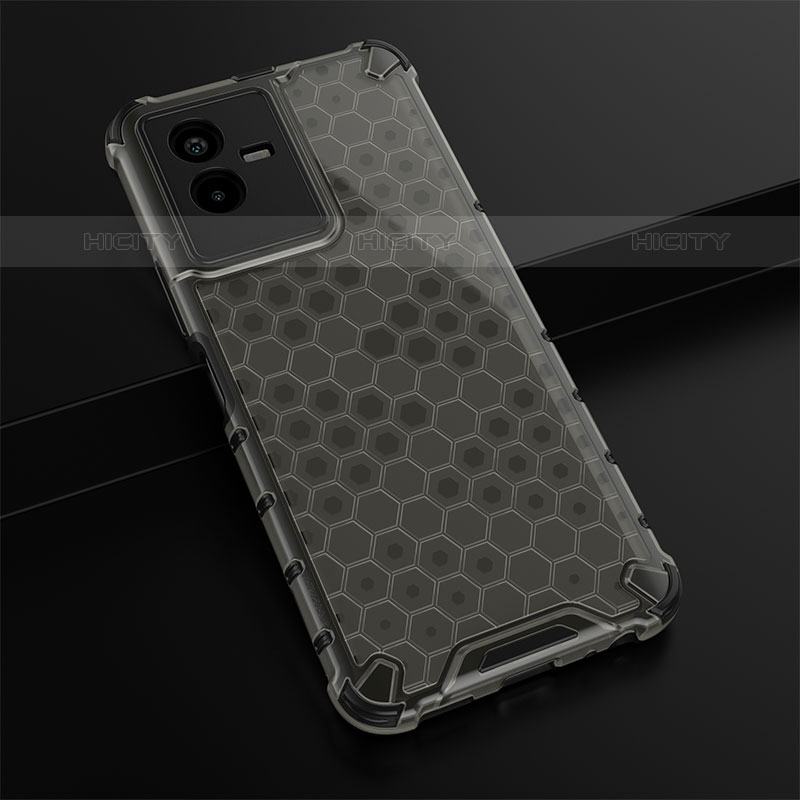 Custodia Silicone Trasparente Laterale 360 Gradi Cover AM1 per Vivo iQOO Z6x Nero