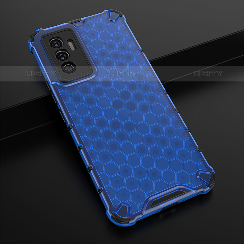 Custodia Silicone Trasparente Laterale 360 Gradi Cover AM1 per Vivo V23e Blu