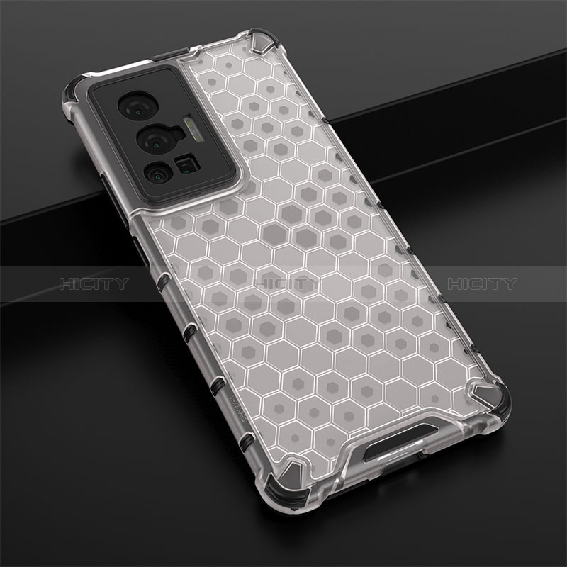 Custodia Silicone Trasparente Laterale 360 Gradi Cover AM1 per Vivo X70 Pro 5G Bianco