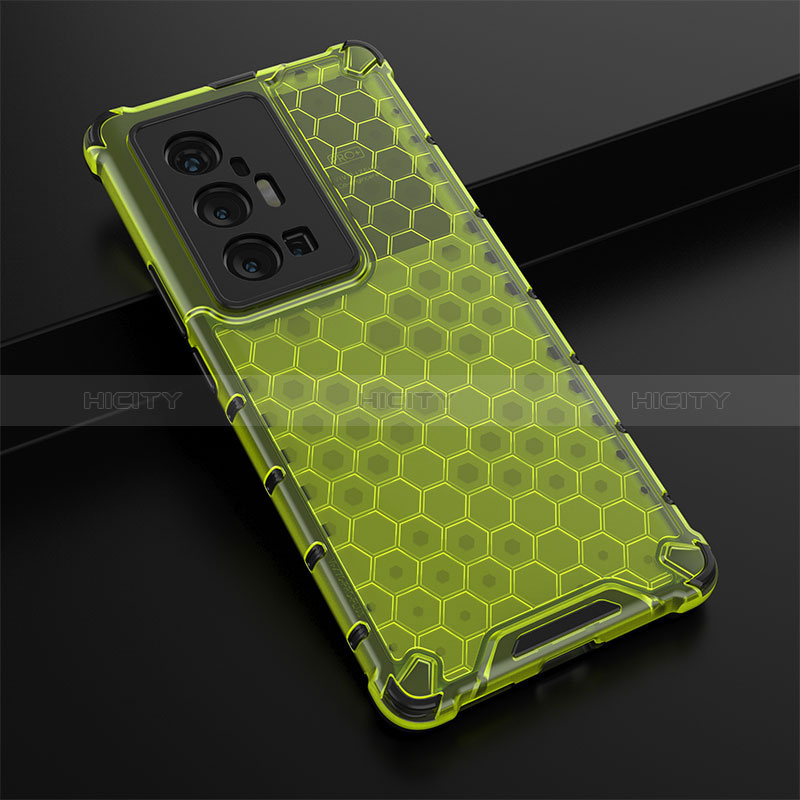 Custodia Silicone Trasparente Laterale 360 Gradi Cover AM1 per Vivo X70 Pro+ Plus 5G Verde