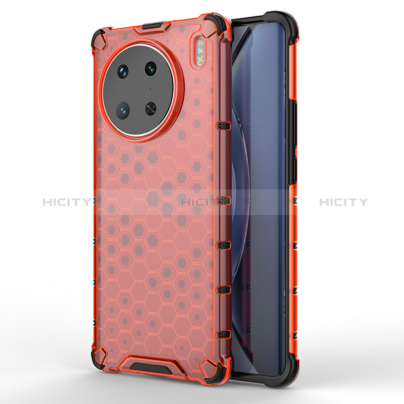 Custodia Silicone Trasparente Laterale 360 Gradi Cover AM1 per Vivo X90 Pro 5G Rosso