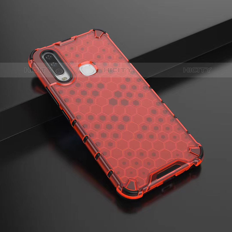 Custodia Silicone Trasparente Laterale 360 Gradi Cover AM1 per Vivo Y15 Rosso