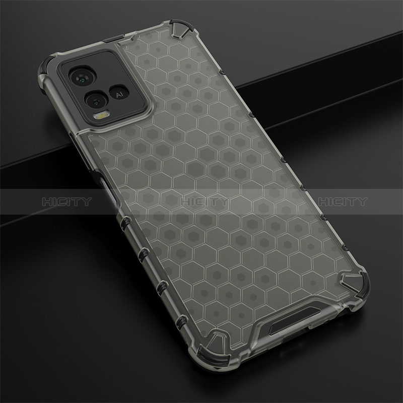 Custodia Silicone Trasparente Laterale 360 Gradi Cover AM1 per Vivo Y21a Nero