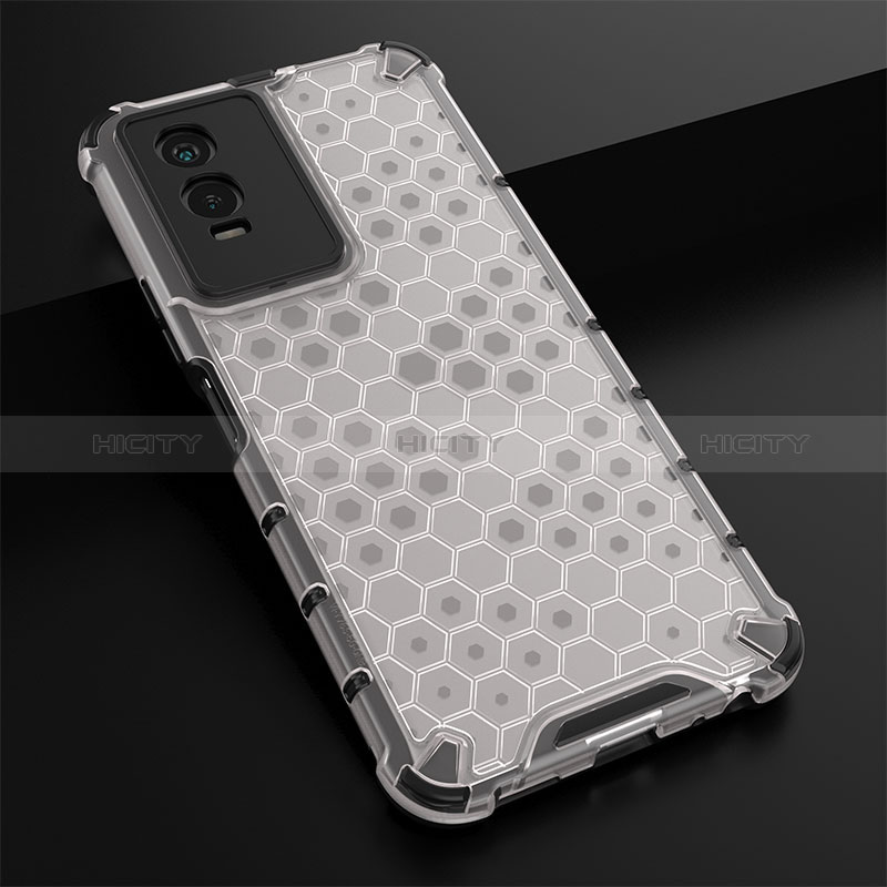 Custodia Silicone Trasparente Laterale 360 Gradi Cover AM1 per Vivo Y76s 5G Bianco