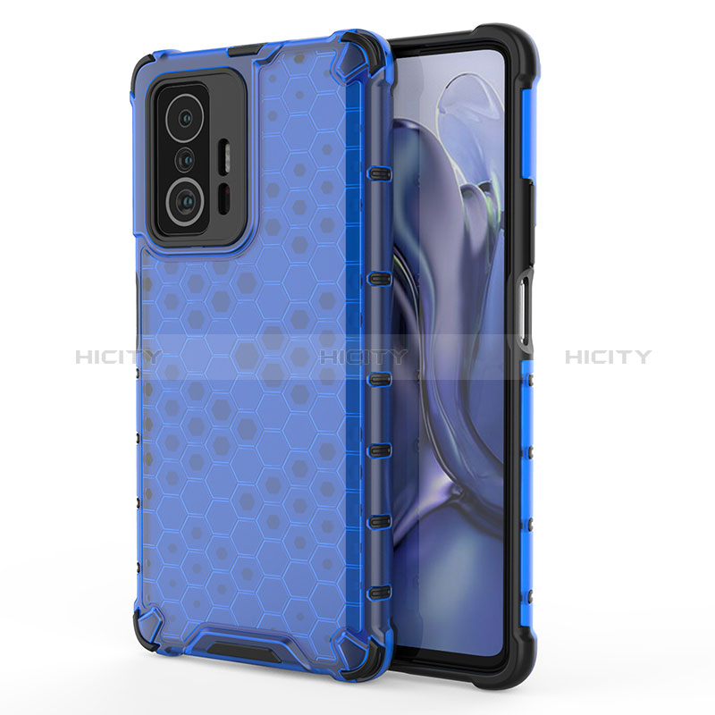 Custodia Silicone Trasparente Laterale 360 Gradi Cover AM1 per Xiaomi Mi 11T Pro 5G Blu