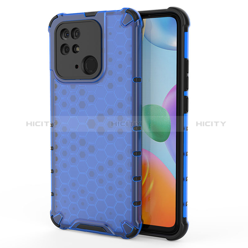 Custodia Silicone Trasparente Laterale 360 Gradi Cover AM1 per Xiaomi Redmi 10 India Blu