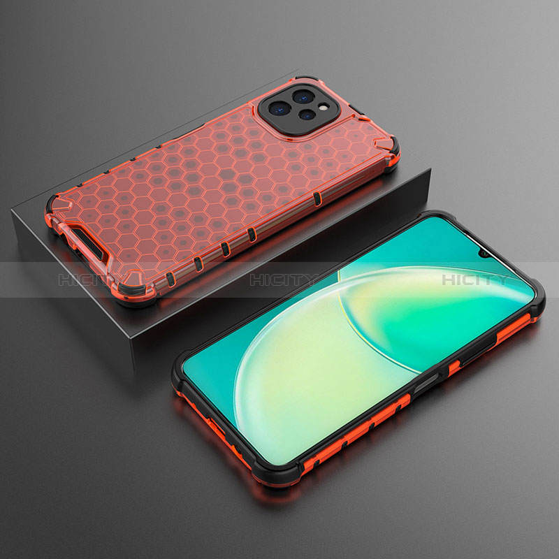 Custodia Silicone Trasparente Laterale 360 Gradi Cover AM2 per Huawei Enjoy 50z Rosso