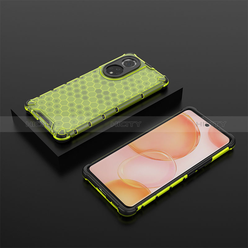 Custodia Silicone Trasparente Laterale 360 Gradi Cover AM2 per Huawei Honor 50 5G Verde