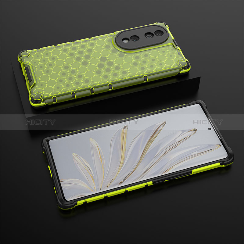 Custodia Silicone Trasparente Laterale 360 Gradi Cover AM2 per Huawei Honor 70 5G Verde