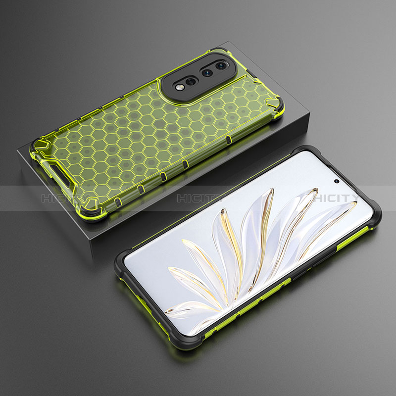 Custodia Silicone Trasparente Laterale 360 Gradi Cover AM2 per Huawei Honor 80 Pro 5G Verde