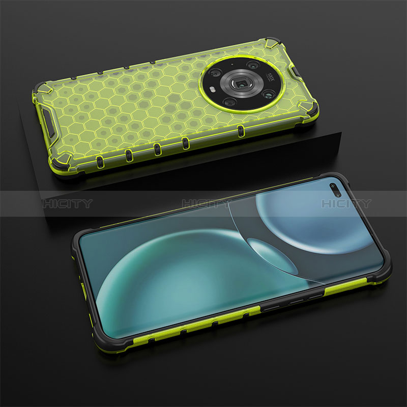 Custodia Silicone Trasparente Laterale 360 Gradi Cover AM2 per Huawei Honor Magic4 Pro 5G Verde