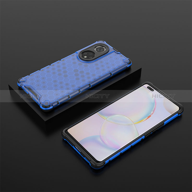 Custodia Silicone Trasparente Laterale 360 Gradi Cover AM2 per Huawei Nova 9 Pro Blu