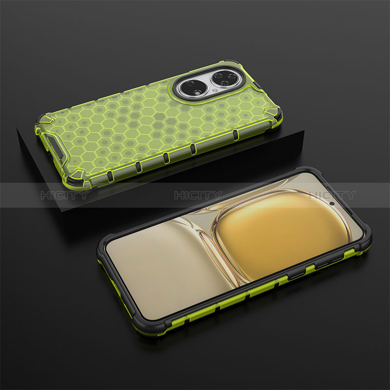 Custodia Silicone Trasparente Laterale 360 Gradi Cover AM2 per Huawei P50 Pro Verde