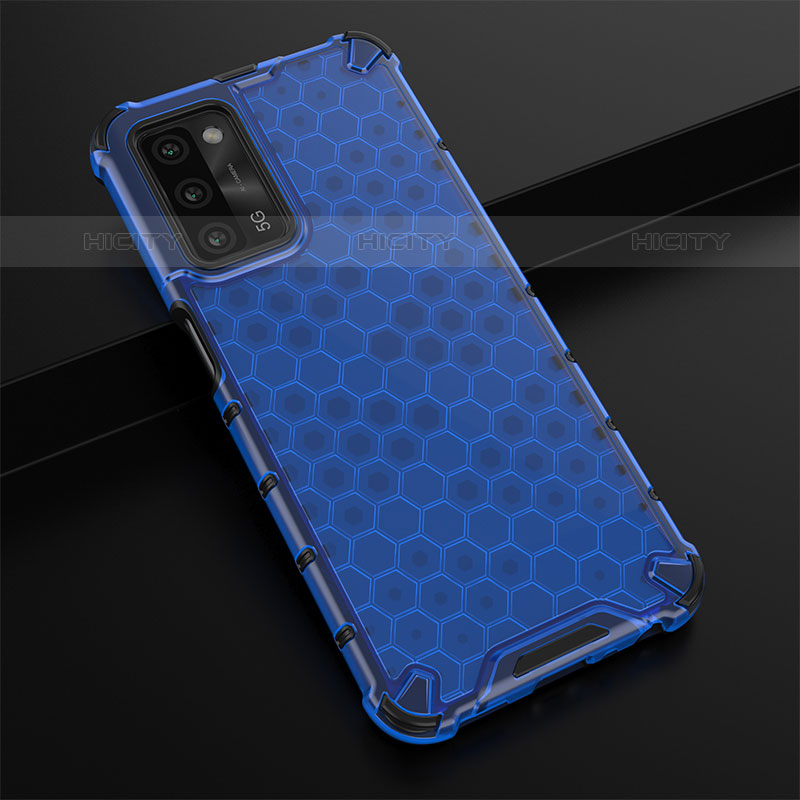 Custodia Silicone Trasparente Laterale 360 Gradi Cover AM2 per Oppo A53s 5G Blu