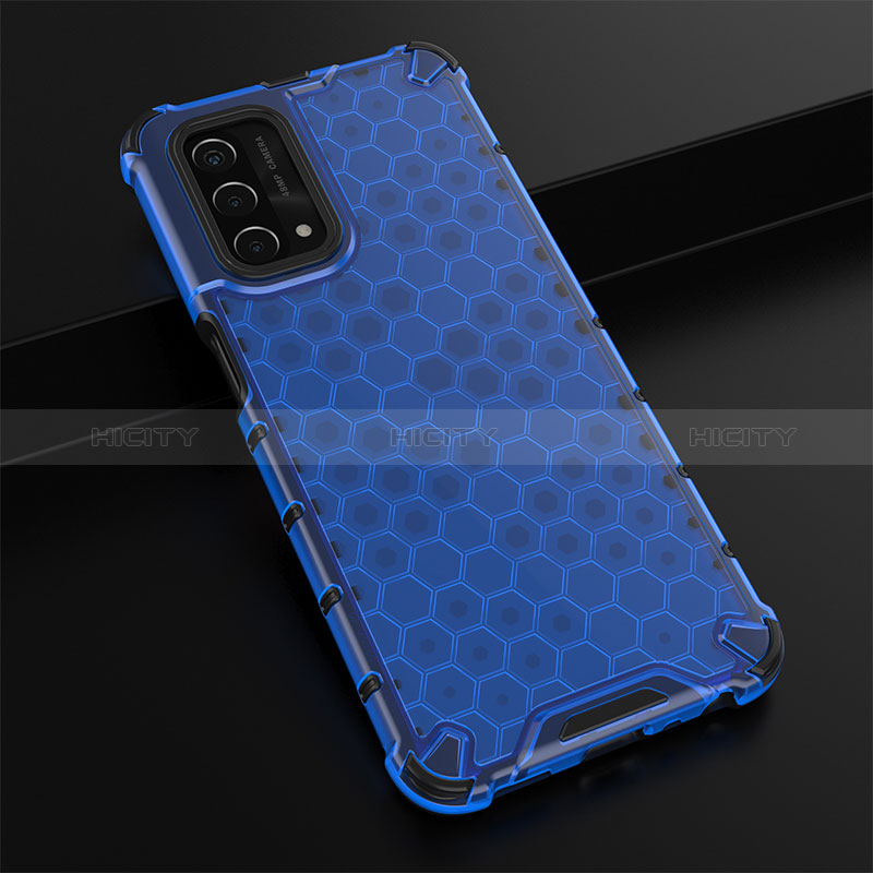 Custodia Silicone Trasparente Laterale 360 Gradi Cover AM2 per Oppo A54 5G Blu