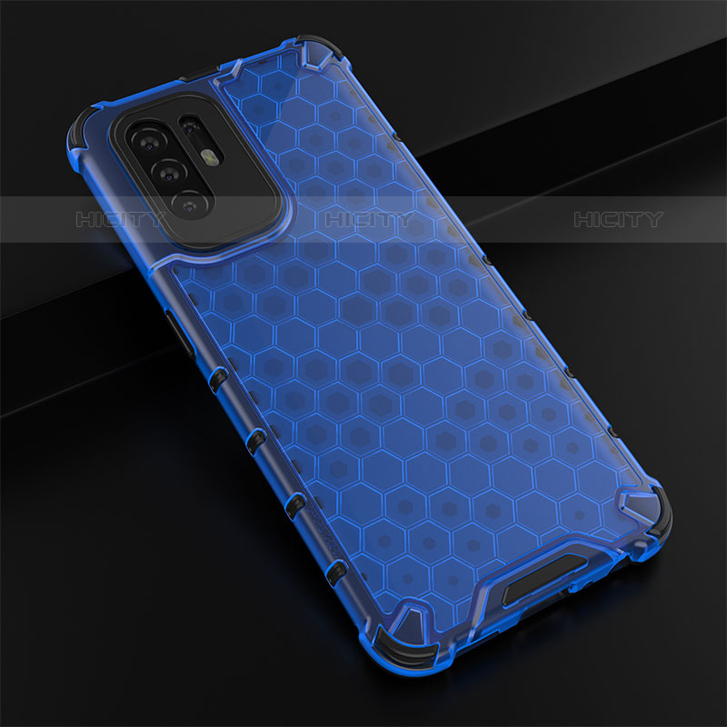 Custodia Silicone Trasparente Laterale 360 Gradi Cover AM2 per Oppo A95 5G Blu