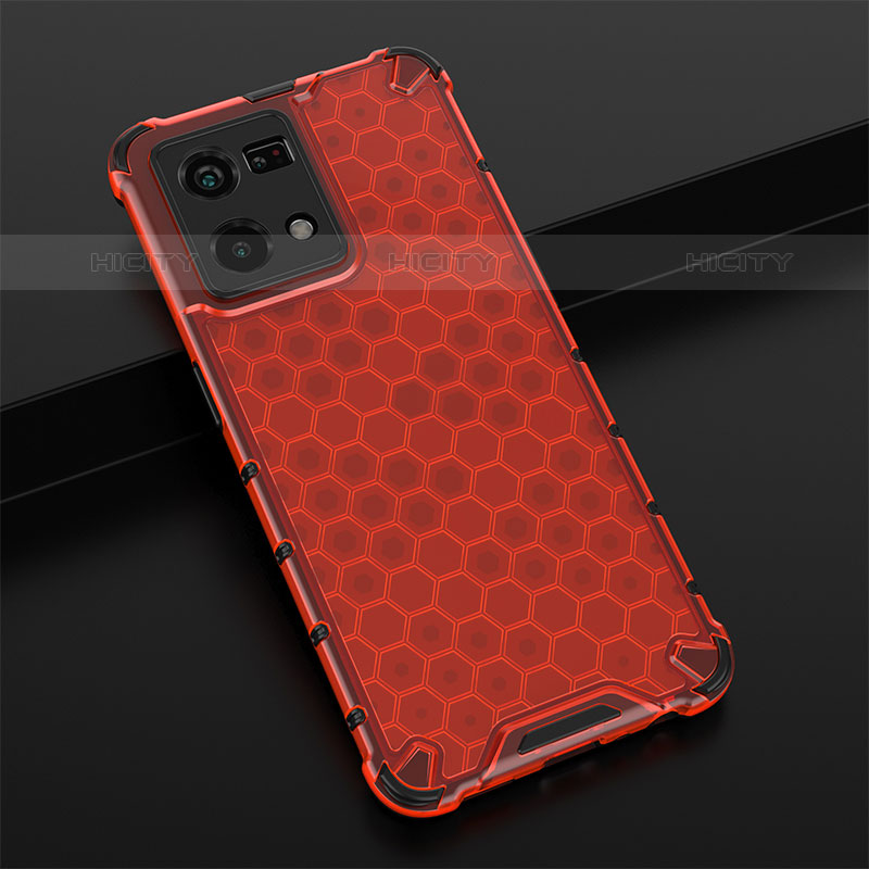 Custodia Silicone Trasparente Laterale 360 Gradi Cover AM2 per Oppo F21 Pro 4G Rosso