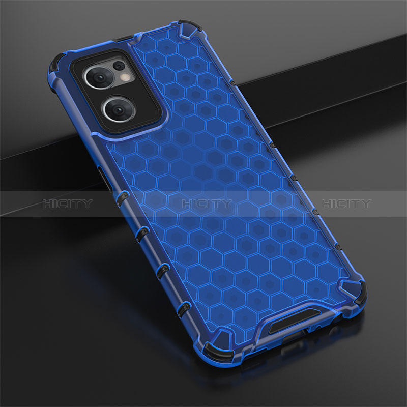 Custodia Silicone Trasparente Laterale 360 Gradi Cover AM2 per Oppo Find X5 Lite 5G Blu