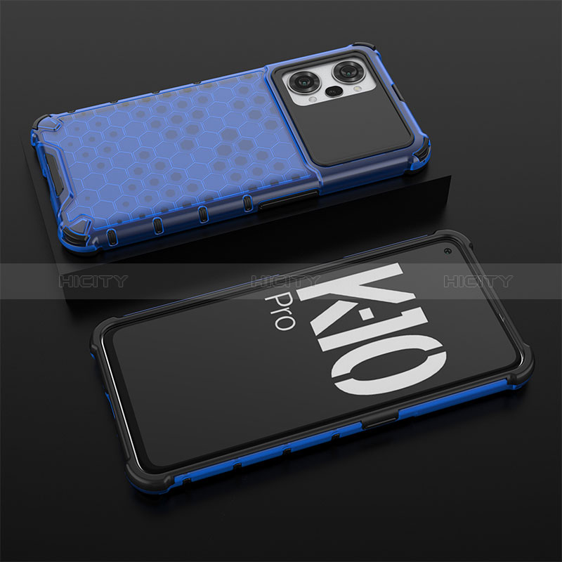 Custodia Silicone Trasparente Laterale 360 Gradi Cover AM2 per Oppo K10 Pro 5G Blu