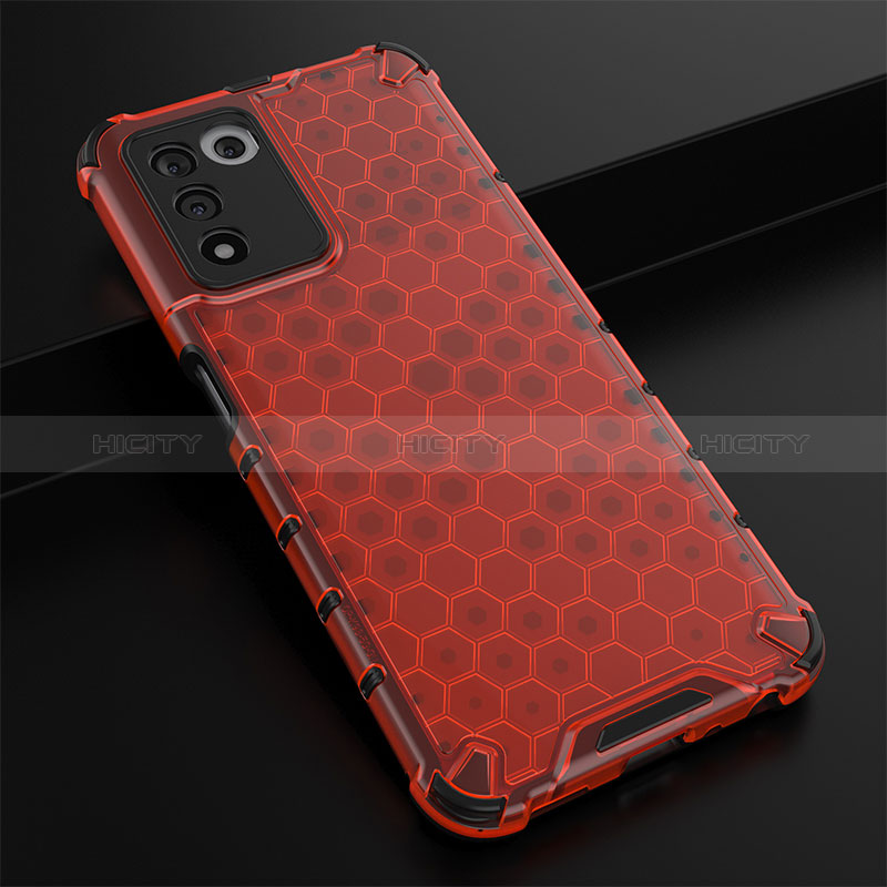 Custodia Silicone Trasparente Laterale 360 Gradi Cover AM2 per Oppo K9S 5G Rosso