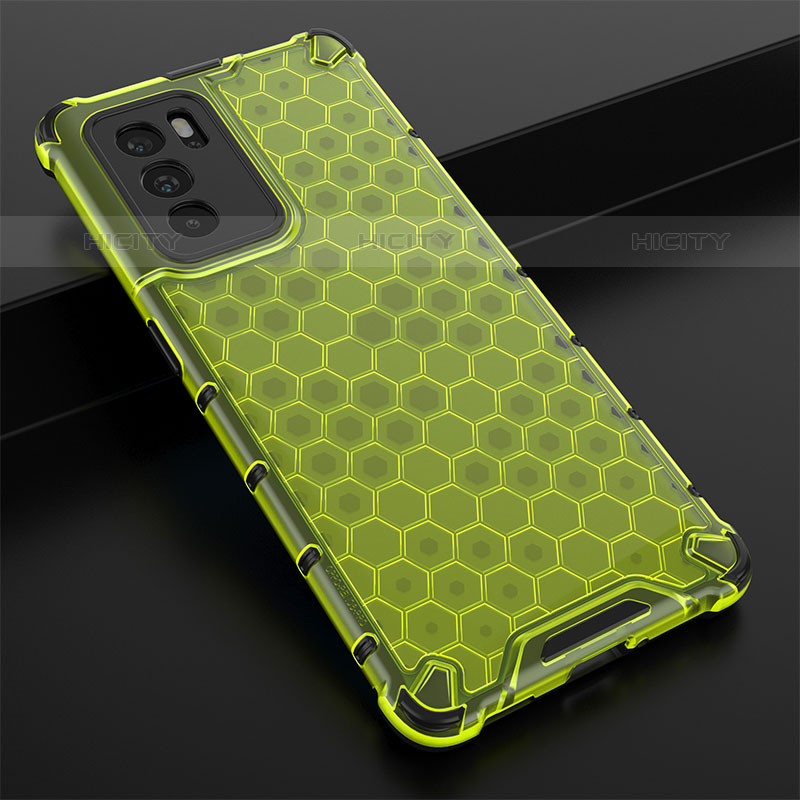 Custodia Silicone Trasparente Laterale 360 Gradi Cover AM2 per Oppo Reno6 Pro 5G India Verde