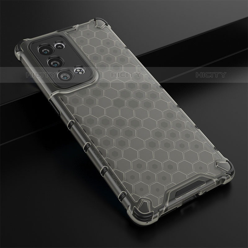 Custodia Silicone Trasparente Laterale 360 Gradi Cover AM2 per Oppo Reno6 Pro+ Plus 5G Nero