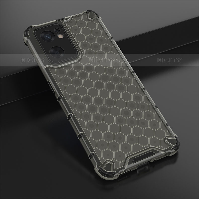 Custodia Silicone Trasparente Laterale 360 Gradi Cover AM2 per Oppo Reno7 SE 5G Nero