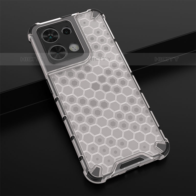 Custodia Silicone Trasparente Laterale 360 Gradi Cover AM2 per Oppo Reno8 5G Bianco