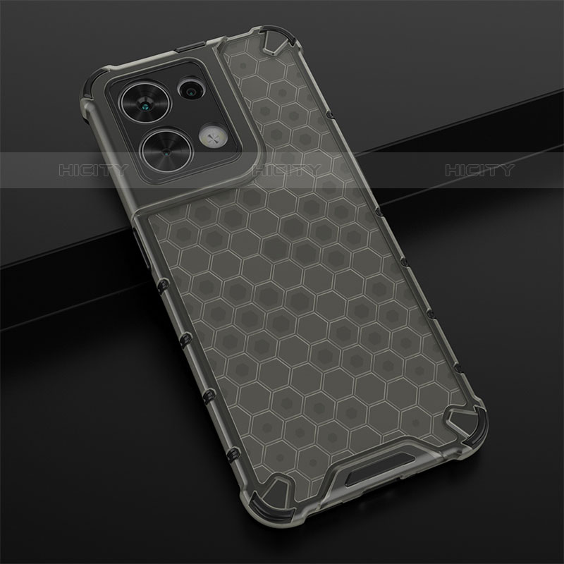 Custodia Silicone Trasparente Laterale 360 Gradi Cover AM2 per Oppo Reno9 Pro 5G Nero