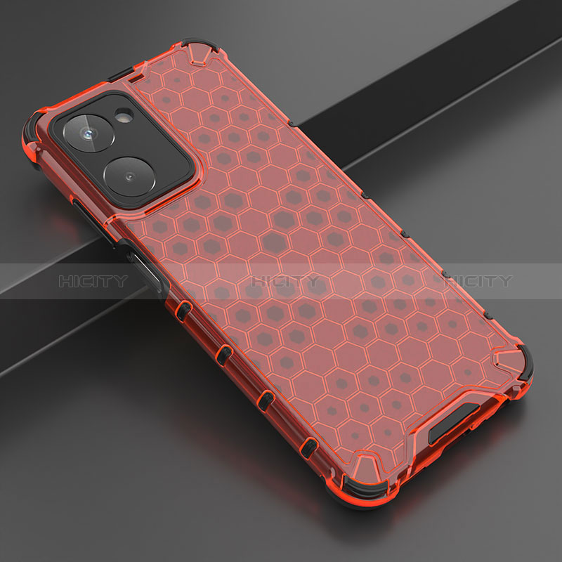 Custodia Silicone Trasparente Laterale 360 Gradi Cover AM2 per Realme 10 4G Rosso