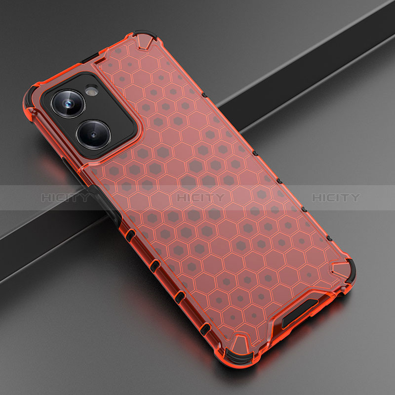 Custodia Silicone Trasparente Laterale 360 Gradi Cover AM2 per Realme 10 Pro 5G Rosso