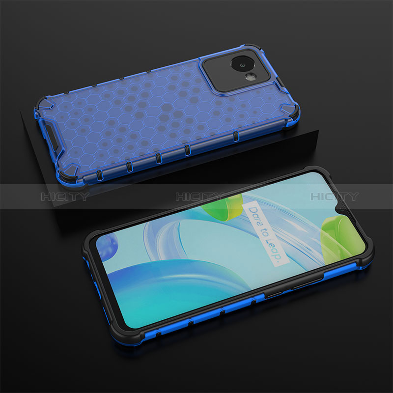 Custodia Silicone Trasparente Laterale 360 Gradi Cover AM2 per Realme C30 Blu