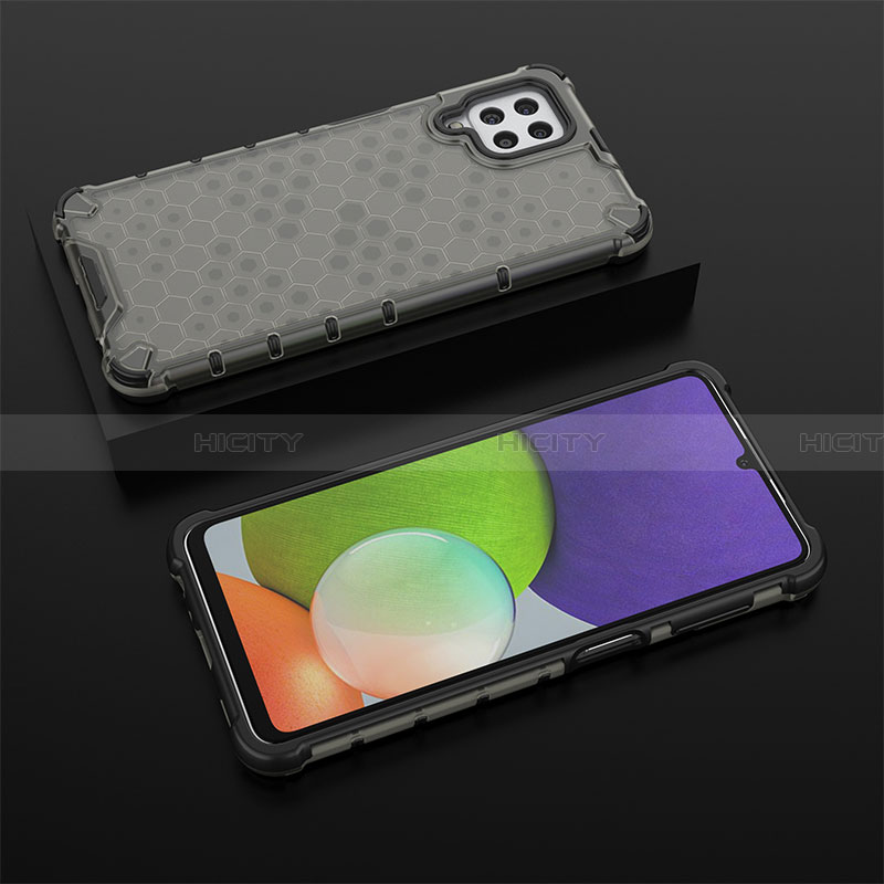 Custodia Silicone Trasparente Laterale 360 Gradi Cover AM2 per Samsung Galaxy A22 4G Nero