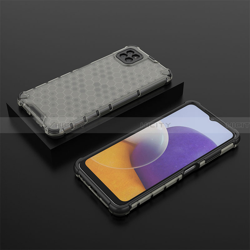 Custodia Silicone Trasparente Laterale 360 Gradi Cover AM2 per Samsung Galaxy A22 5G Nero