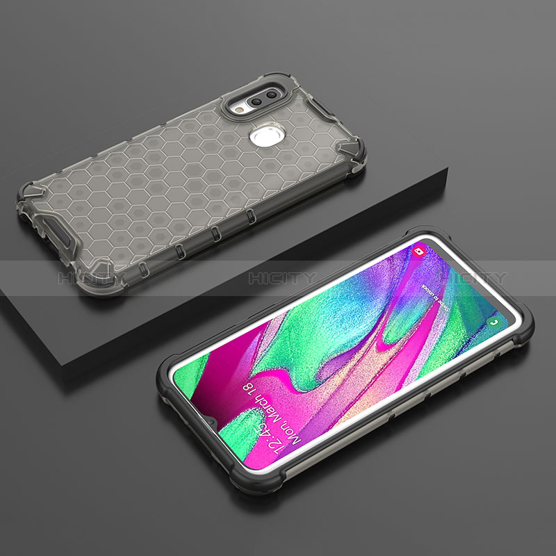 Custodia Silicone Trasparente Laterale 360 Gradi Cover AM2 per Samsung Galaxy A40 Nero