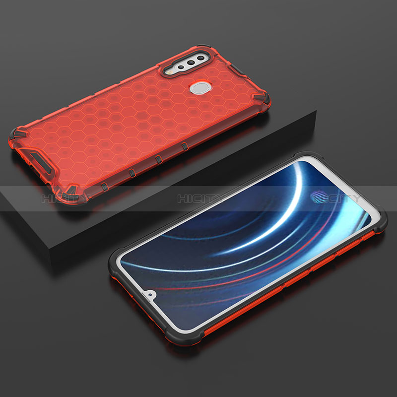 Custodia Silicone Trasparente Laterale 360 Gradi Cover AM2 per Samsung Galaxy A40s Rosso