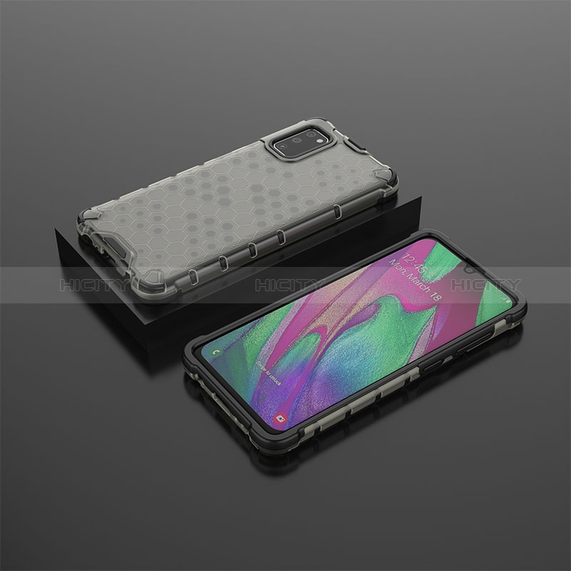 Custodia Silicone Trasparente Laterale 360 Gradi Cover AM2 per Samsung Galaxy A41 Nero