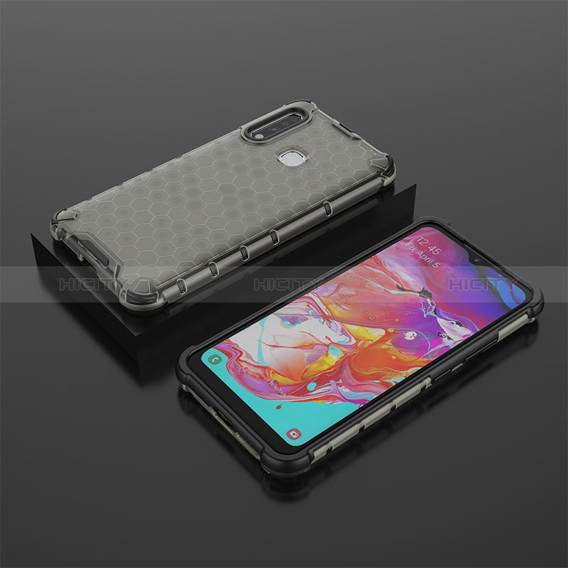Custodia Silicone Trasparente Laterale 360 Gradi Cover AM2 per Samsung Galaxy A70E Nero