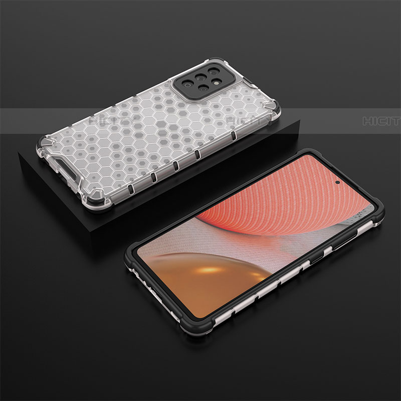 Custodia Silicone Trasparente Laterale 360 Gradi Cover AM2 per Samsung Galaxy A72 4G Bianco