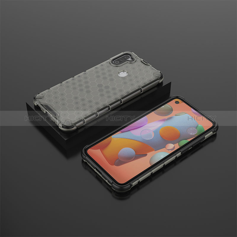 Custodia Silicone Trasparente Laterale 360 Gradi Cover AM2 per Samsung Galaxy M11 Nero