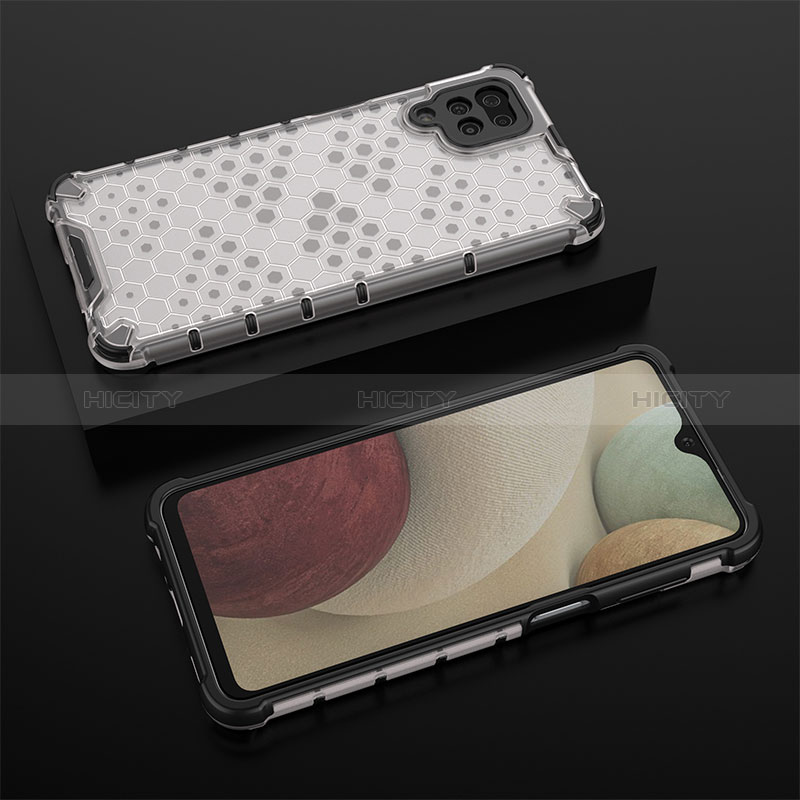 Custodia Silicone Trasparente Laterale 360 Gradi Cover AM2 per Samsung Galaxy M12 Bianco