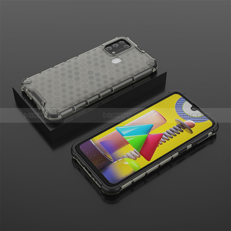 Custodia Silicone Trasparente Laterale 360 Gradi Cover AM2 per Samsung Galaxy M21s Nero