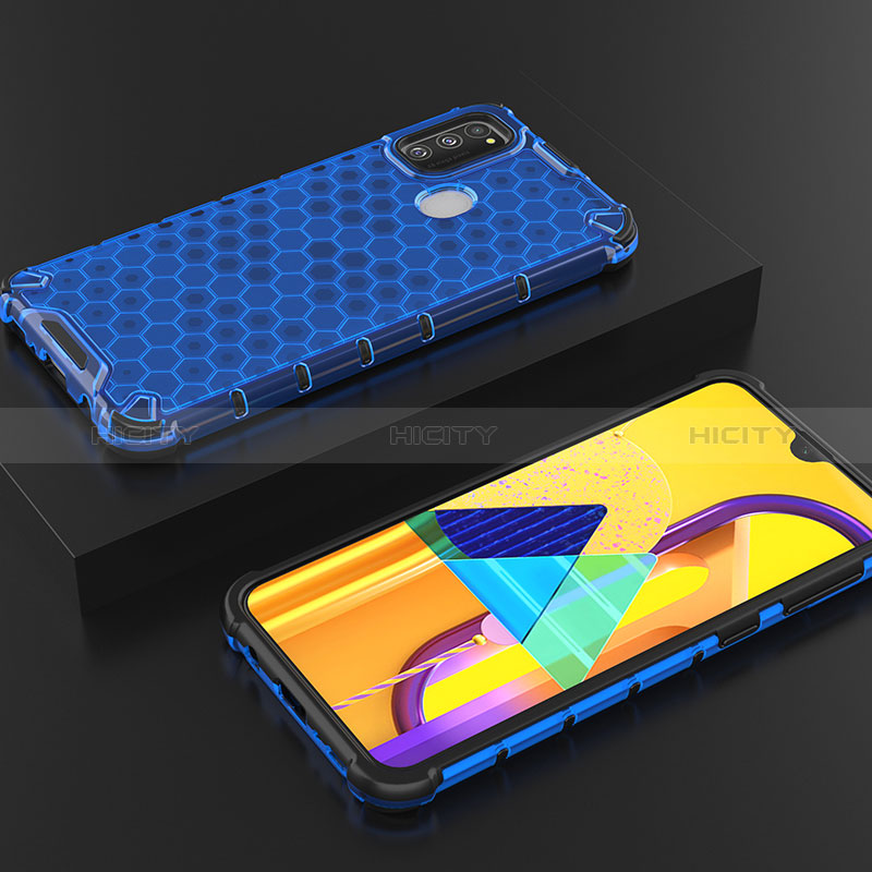 Custodia Silicone Trasparente Laterale 360 Gradi Cover AM2 per Samsung Galaxy M30s Blu