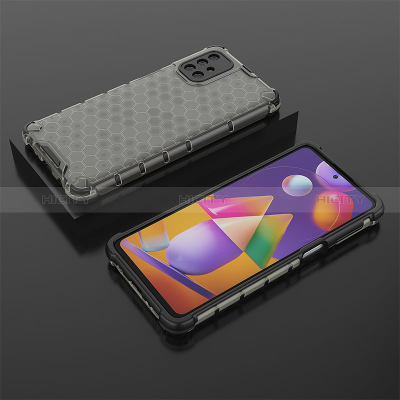 Custodia Silicone Trasparente Laterale 360 Gradi Cover AM2 per Samsung Galaxy M31s Nero