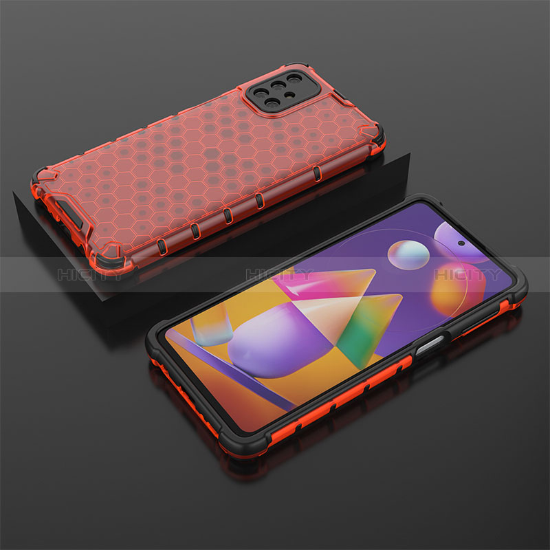 Custodia Silicone Trasparente Laterale 360 Gradi Cover AM2 per Samsung Galaxy M31s Rosso