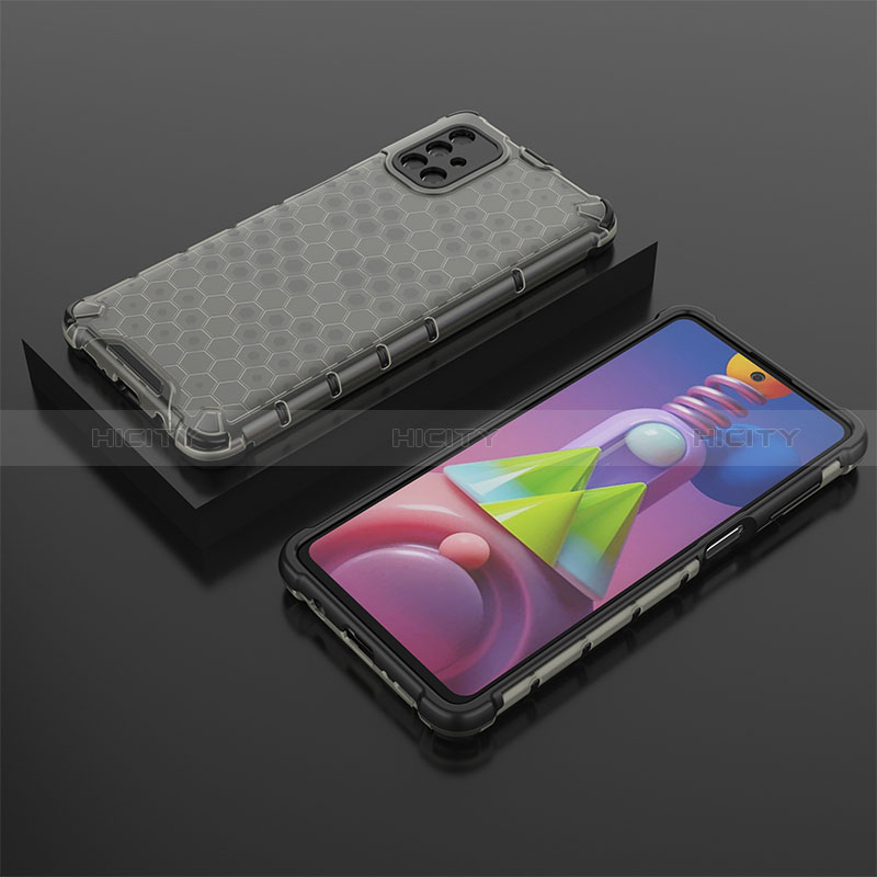 Custodia Silicone Trasparente Laterale 360 Gradi Cover AM2 per Samsung Galaxy M51 Nero